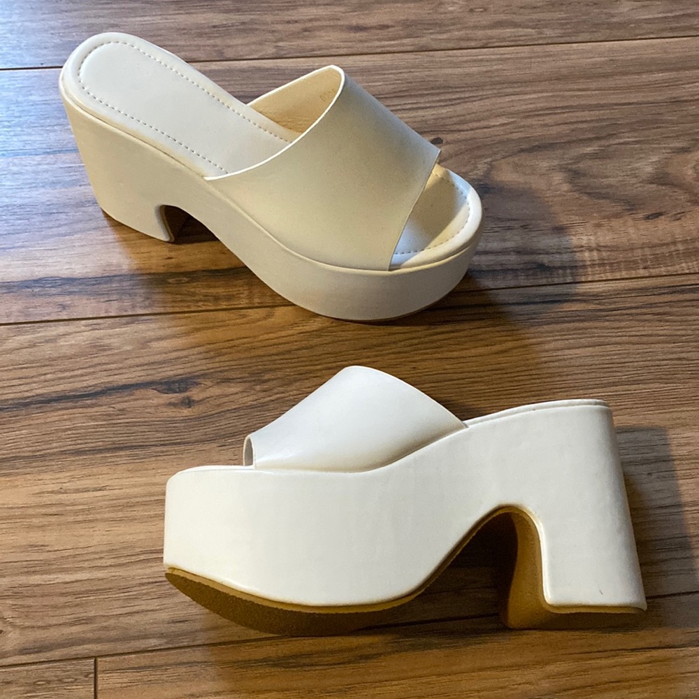 Brand new white platform shoes